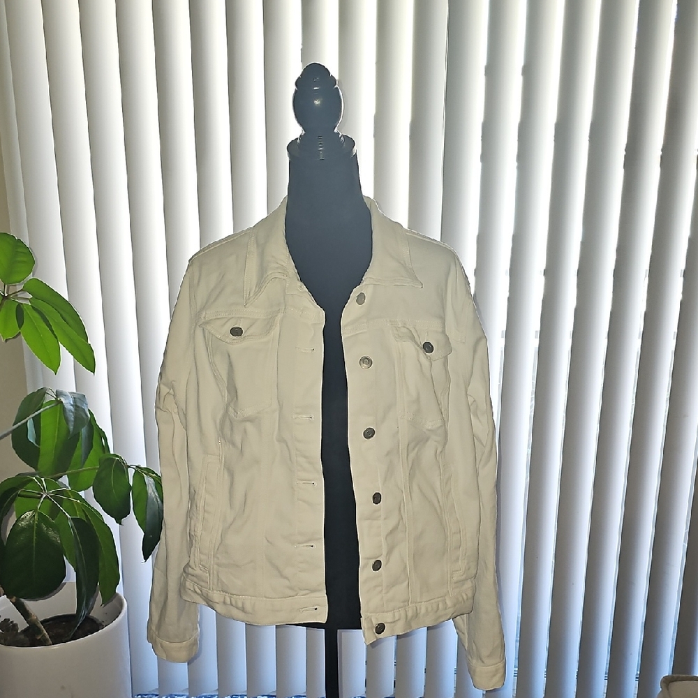 TIME and TRU White Denim Jacket Size XXXL(22) NWOT Tote A